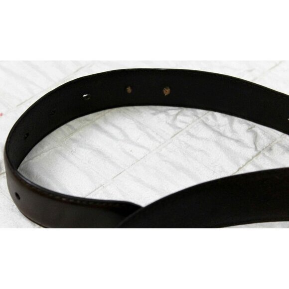 Fossil Dark Brown Leather Belt Filigree/Scroll Metal Belt Buckle Women S Med - Picture 6 of 7